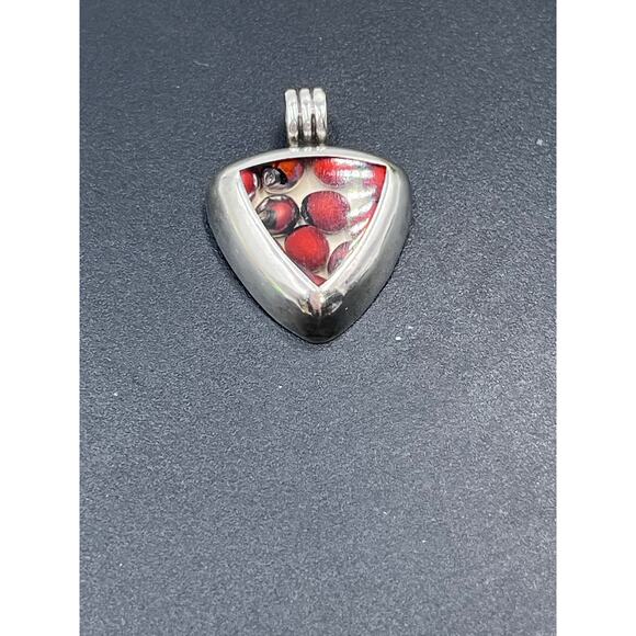 Vintage 950 Sterling Silver Protection Peruvian Huayruro Seeds Pendant - Picture 3 of 8